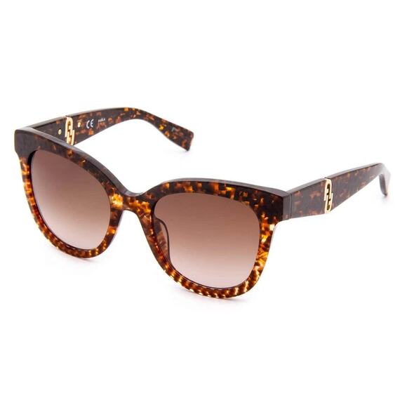 Furla SFU595 Cat Eye Sunglasses Tortoise **BROWN FANTASY/Brown Gradient 52mm - Picture 1 of 5